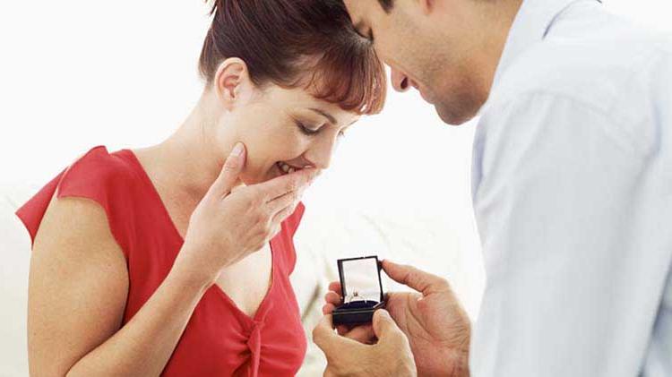 Man proposing with ring.